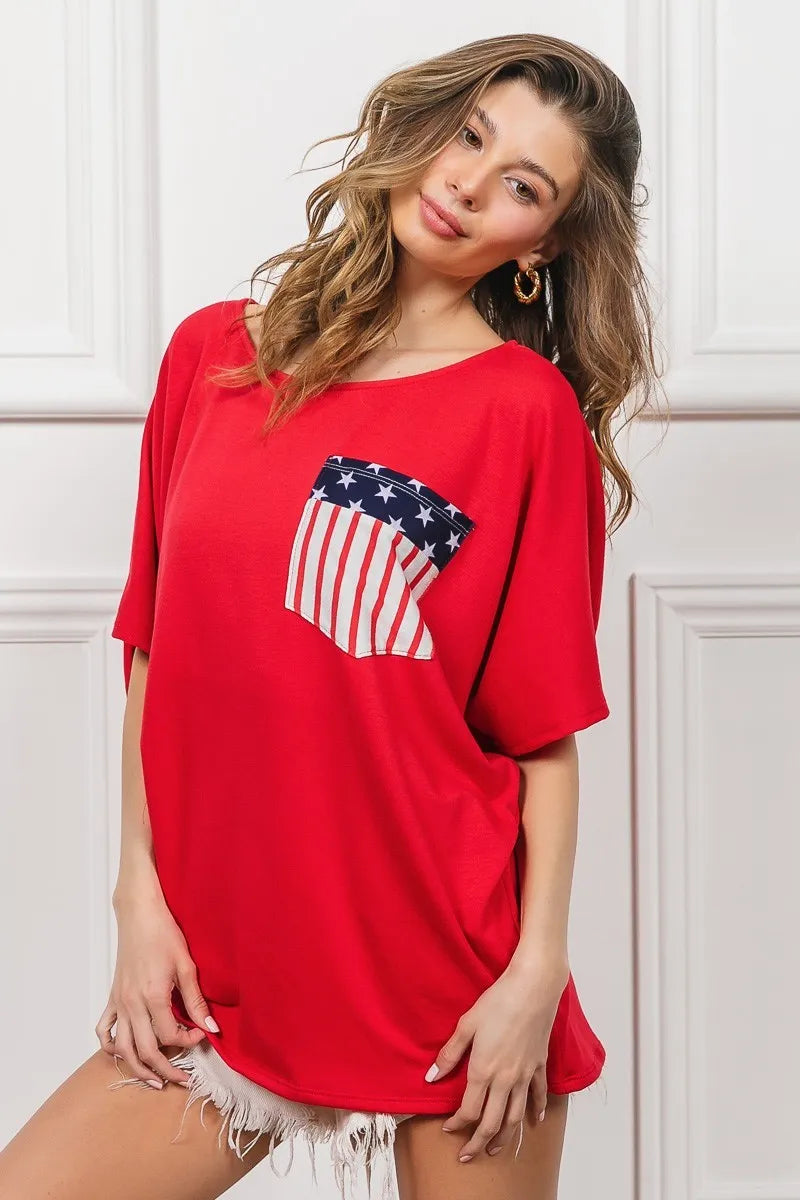 Image of BiBi French Terry With Front Pocket Dolman Sleeves Top | Queeble.shop