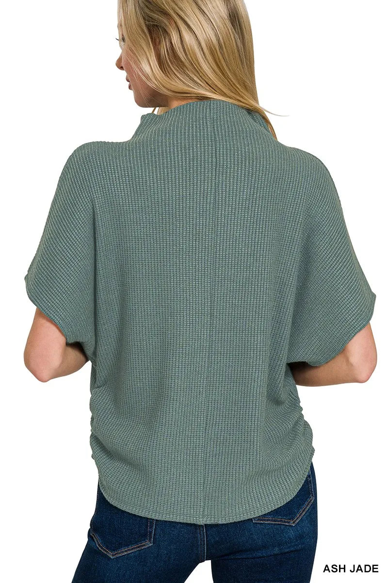 Image of Zenana Mock Neck Top and Pants Sweater Set | Queeble.shop