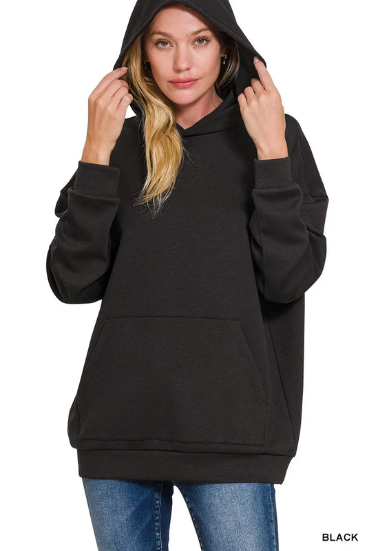 Image of Zenana Oversized Scuba Hoodie with Kangaroo Pocket | Queeble.shop