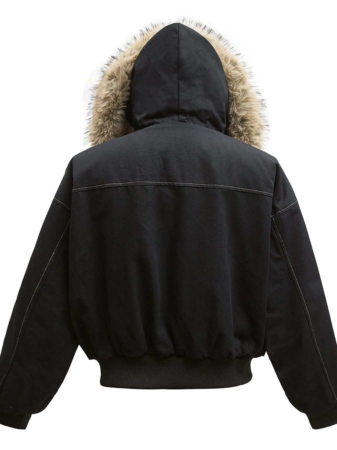 Image of Men's Faux Fur Hooded Zip Up Jacket | Queeble.shop