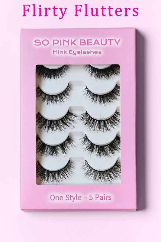 Image of SO PINK BEAUTY Mink Eyelashes 5 Pairs | Queeble.shop