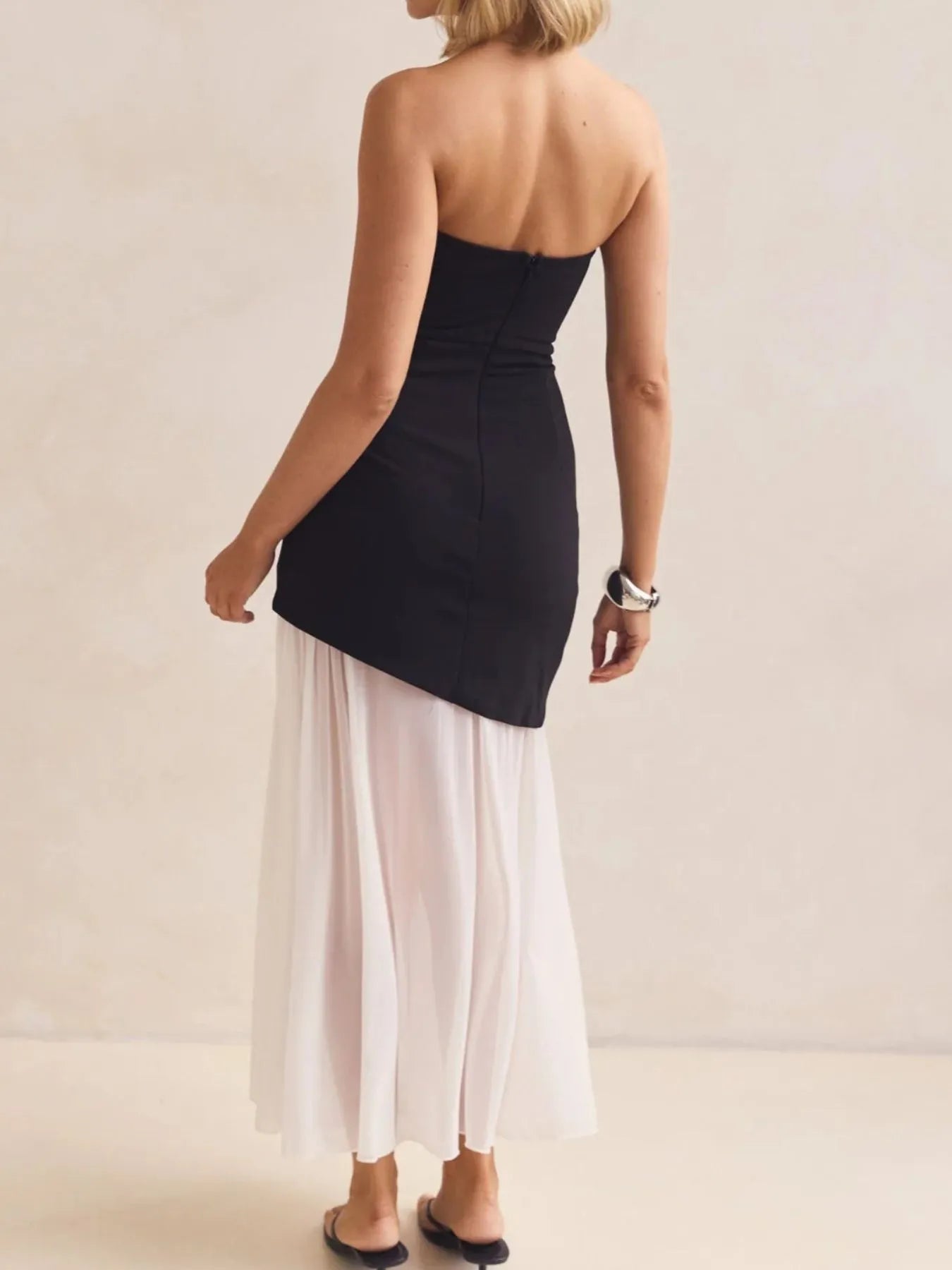 Image of Layered Slit Tube Maxi Dress | Queeble.shop