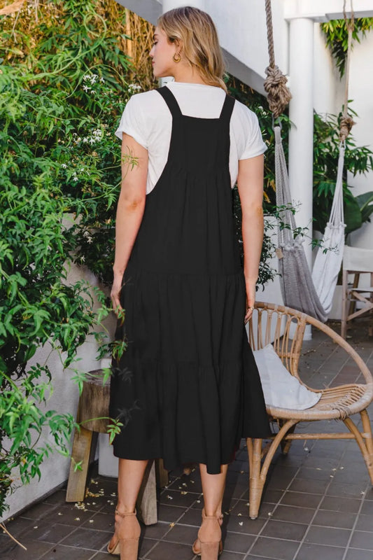 Image of ODDI Full Size Sleeveless Tiered Midi Dress | Queeble.shop