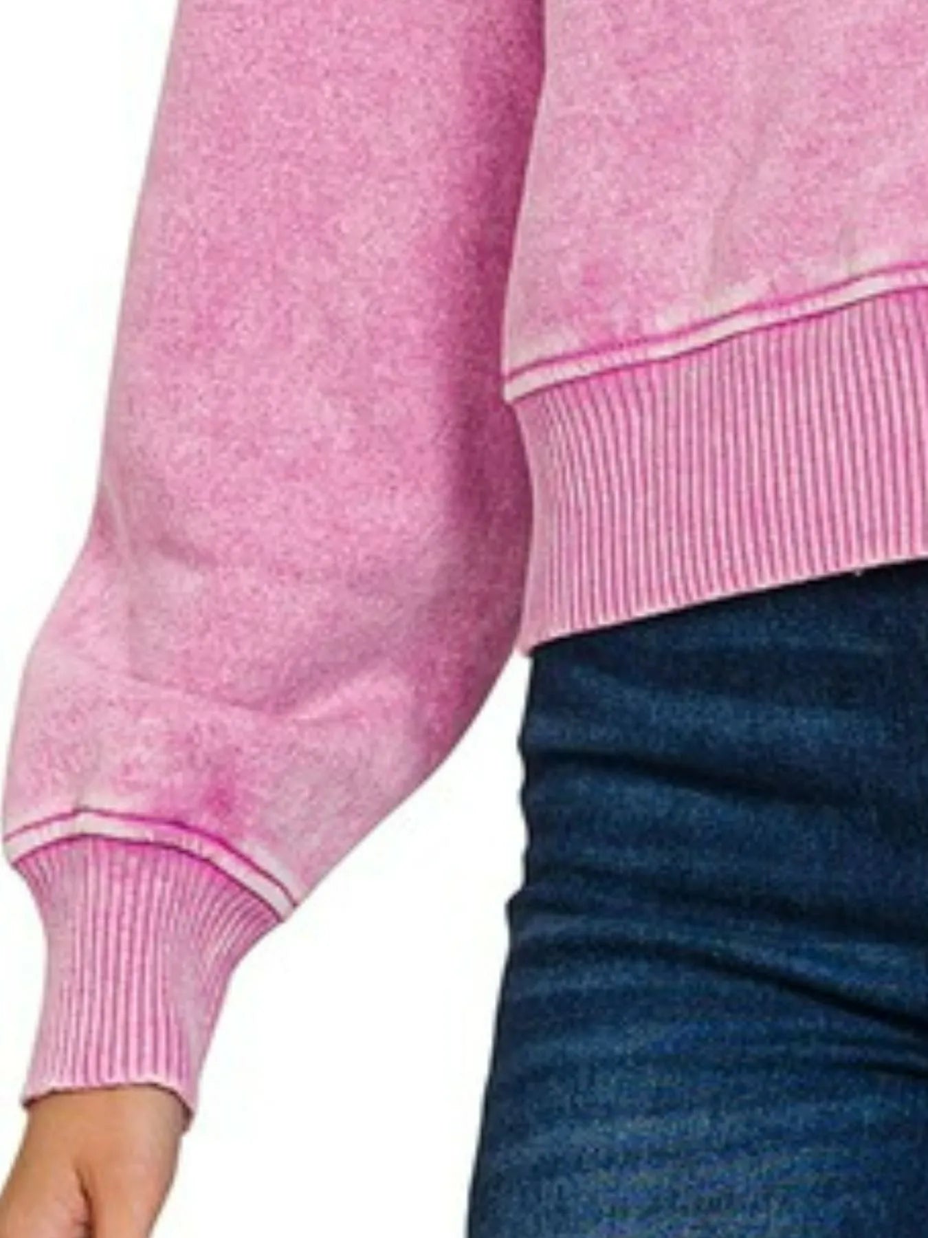 Image of Zenana Acid Wash Fleece Drawstring Cropped Hoodie | Queeble.shop