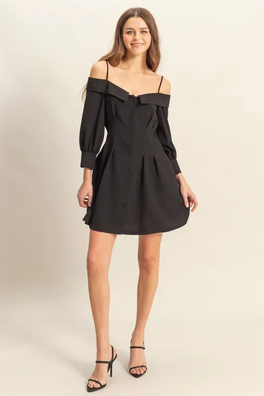 Image of HYFVE Button Down Spaghetti Strap Mini Dress with Pockets | Queeble.shop