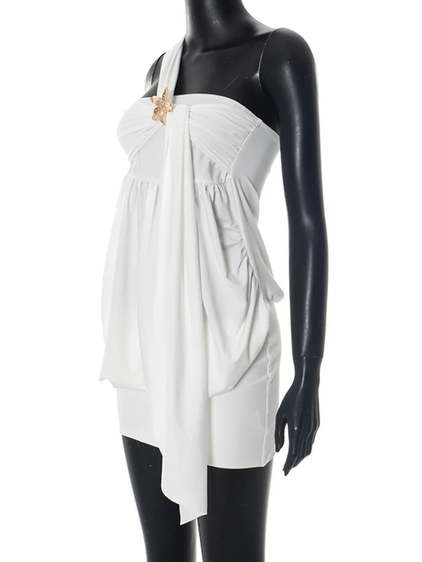 Image of Ruched One-Shoulder Mini Dress | Queeble.shop