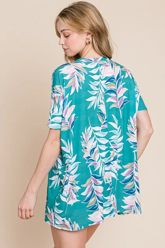 Image of BOMBOM Loose Fit Vintage Floral Tunic Top | Queeble.shop