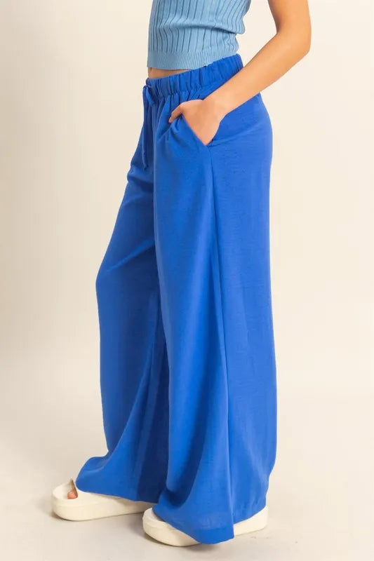 Image of HYFVE Elasticized Waist Wide Leg Pants | Queeble.shop