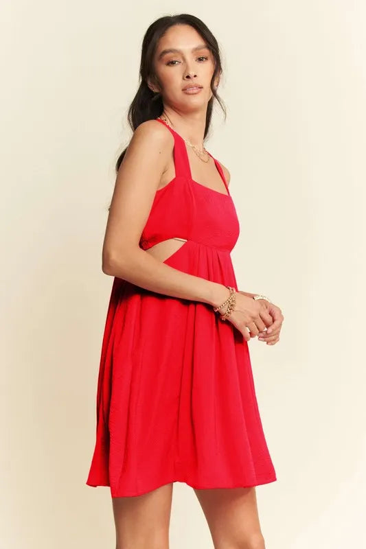 Image of Davi & Dani Washed Satin Cutout Skirt Bandeau Mini Dress | Queeble.shop