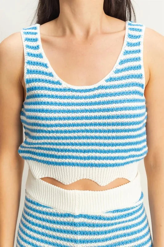 Image of HYFVE Striped Cropped Tank and Shorts Set | Queeble.shop