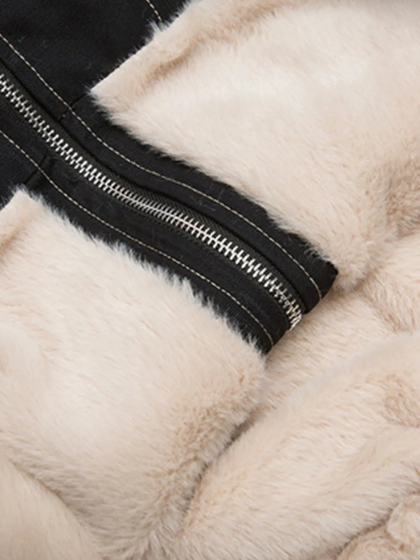 Image of Men's Faux Fur Hooded Zip Up Jacket | Queeble.shop
