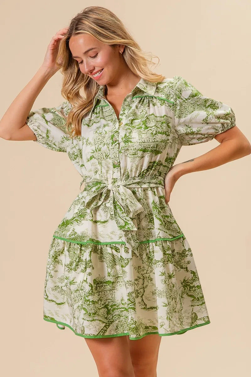 Image of BiBi Woven Printed Tiered Dress | Queeble.shop