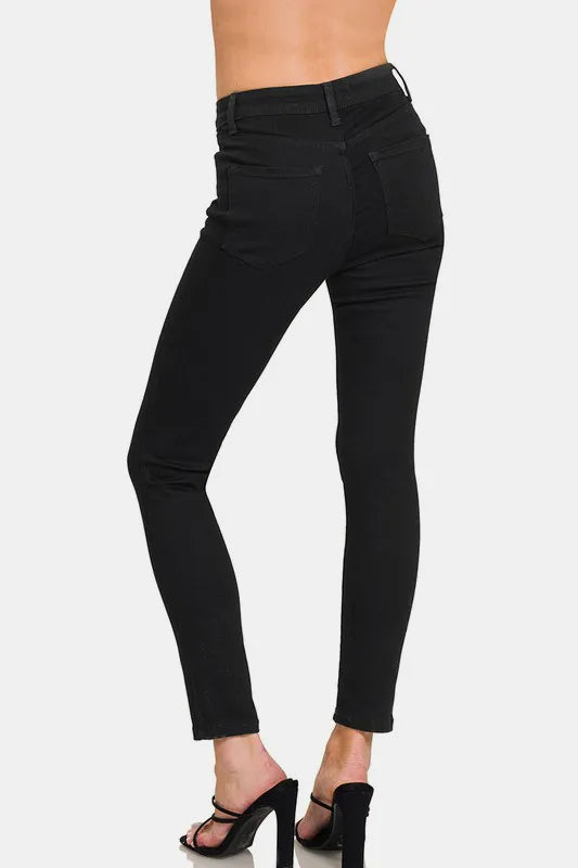 Image of Zenana High Rise Skinny Jeans with Pockets | Queeble.shop
