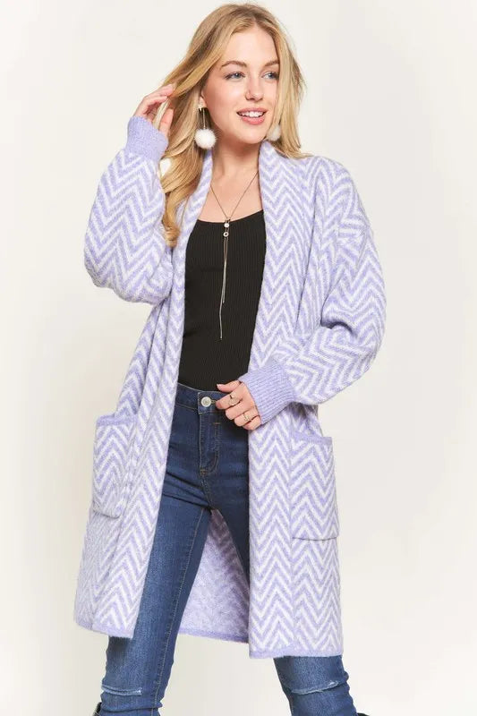Image of ADORA Chevron Sweater Cardigan | Queeble.shop
