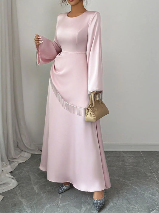 Image of Fringe Long Sleeve Bodycon Maxi Dress | Queeble.shop