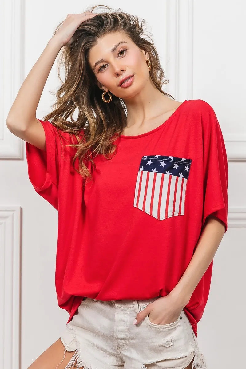 Image of BiBi French Terry With Front Pocket Dolman Sleeves Top | Queeble.shop