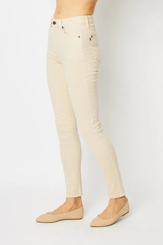Image of Judy Blue Full Size Garment Dyed Tummy Control Skinny Jeans | Queeble.shop