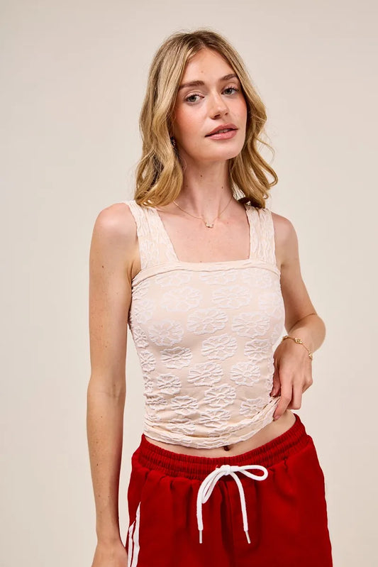 Image of SO ME Two Tone Floral Seamless Tank Top | Queeble.shop