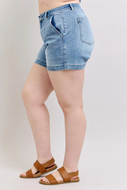 Image of Judy Blue Plus Size High Rise Denim Shorts | Queeble.shop