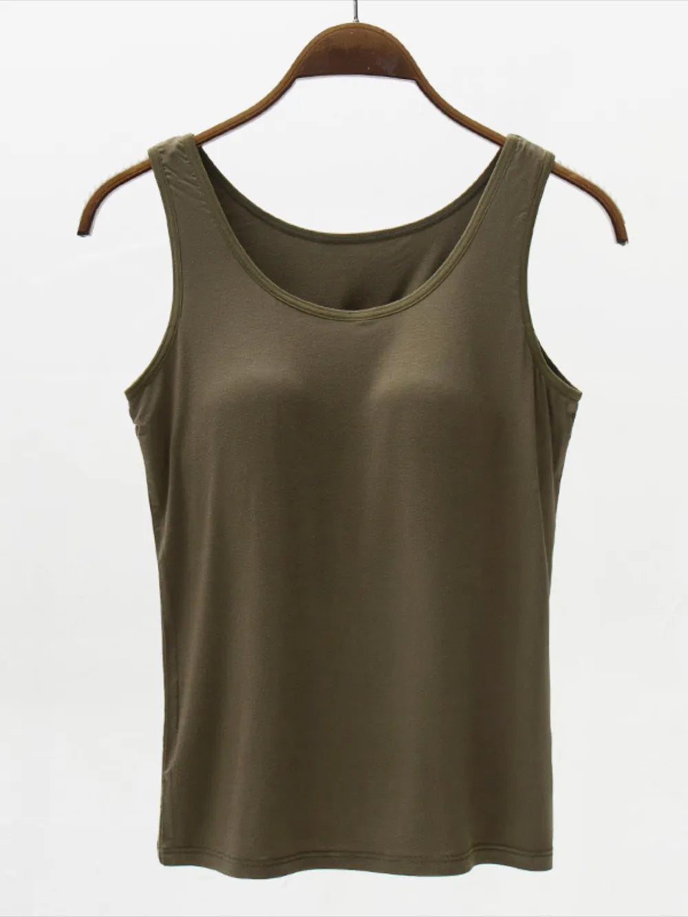 Image of Full Size Wide Strap Modal Tank with Bra | Queeble.shop