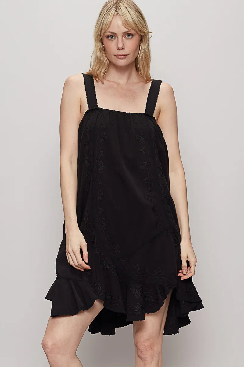 Image of POL Ruffle Hem Sleeveless Mini Dress | Queeble.shop