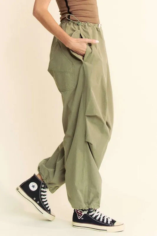 Image of Davi & Dani Drawstring Baggy Pants with Pockets | Queeble.shop