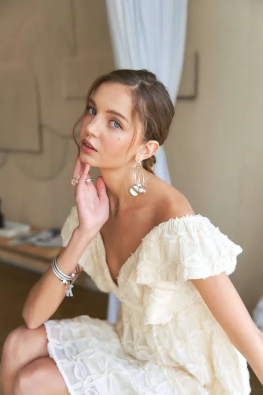 Image of ADORA Tie Back V-Neck Ruffle Sleeve Dress | Queeble.shop