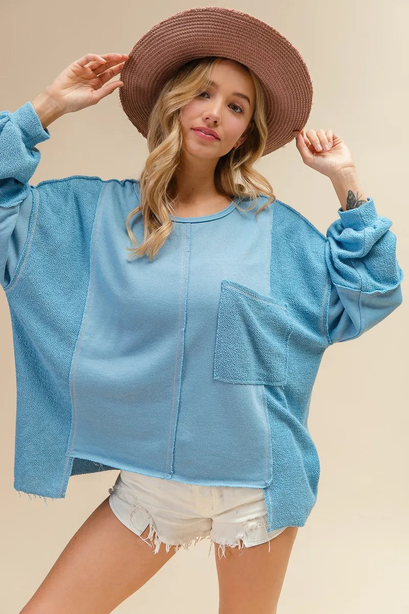 Image of BiBi Oversized Pocket Front Sweatshirt | Queeble.shop