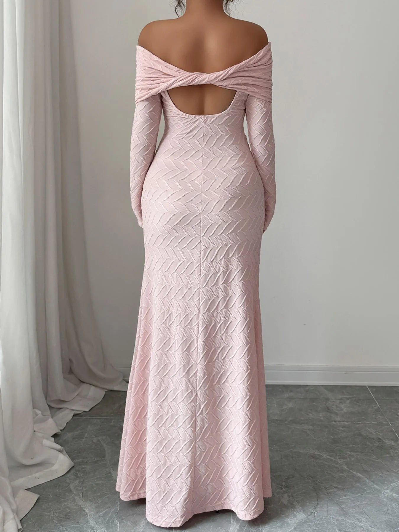 Image of Off Shoulder Mermaid Maxi Dress | Queeble.shop