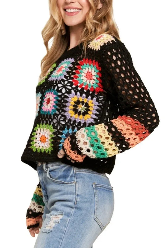 Image of ADORA Lightweight Multi Color Crochet Top | Queeble.shop