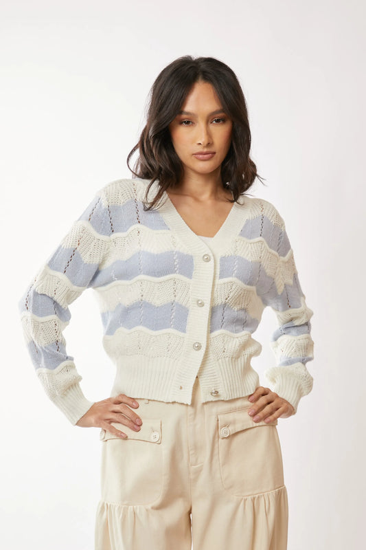 Image of Davi & Dani Button Up Front V Neckline Cardigan Sweater | Queeble.shop