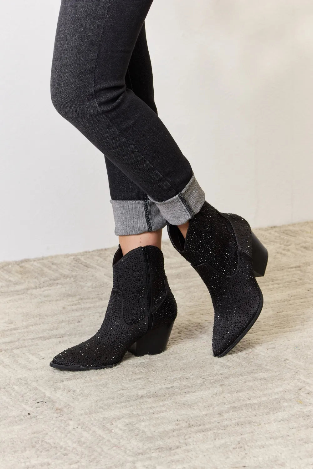 Image of East Lion Corp Rhinestone Ankle Cowboy Boots | Queeble.shop