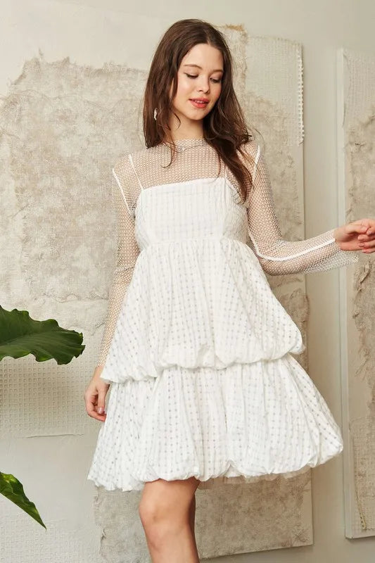 Image of Davi & Dani Checker Print Side Pockets Textured Mini Dress | Queeble.shop