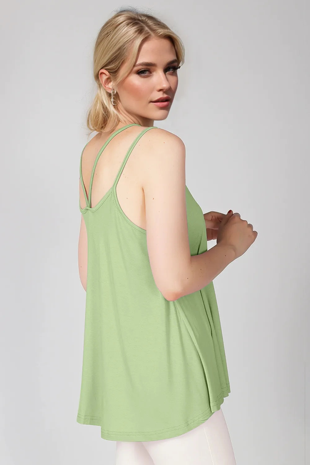 Image of Basic Bae Bamboo Scoop Neck Double Spaghetti Straps Cami | Queeble.shop