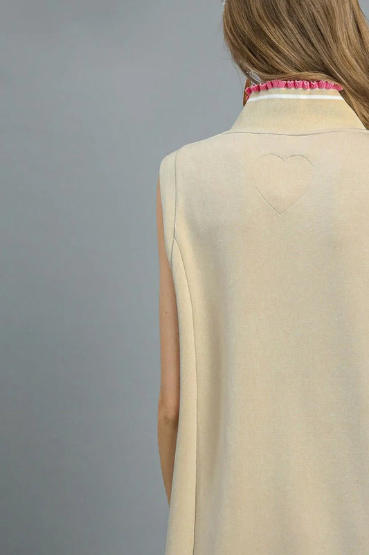 Image of Umgee Frill Contrast Trim Sleeveless Mini Dress | Queeble.shop