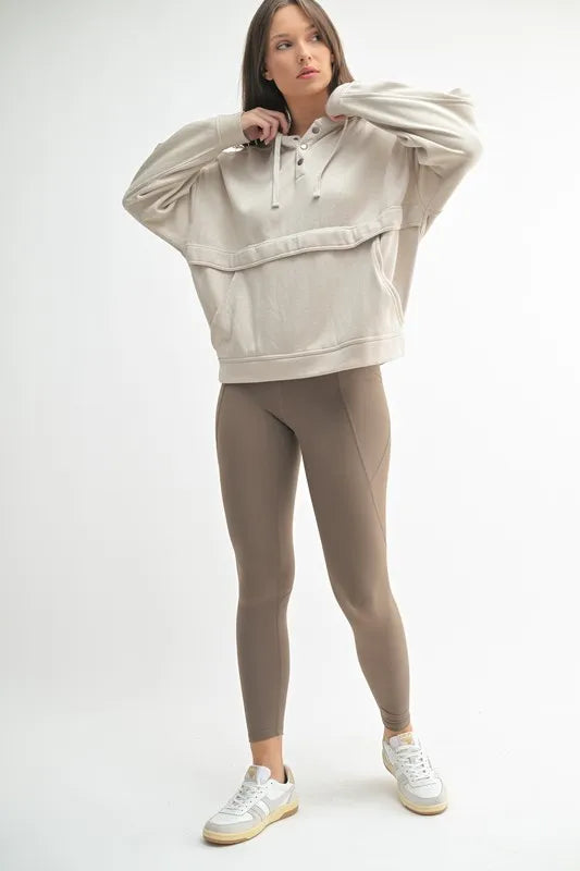 Image of MONO B Drift Burnout Fleece Snap Hoodie | Queeble.shop