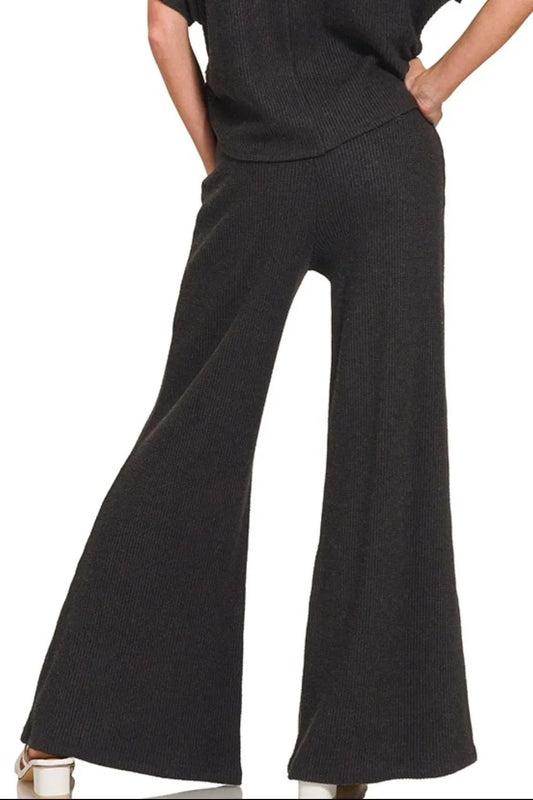 Image of Zenana Wide Leg Flare Sweater Pants | Queeble.shop
