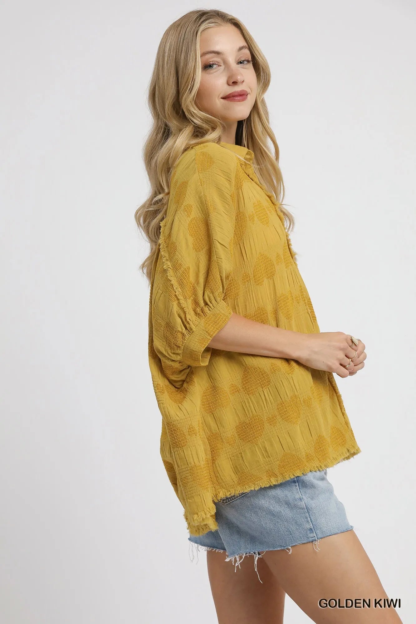 Image of Umgee Jacquard Heart Collared Shirt | Queeble.shop