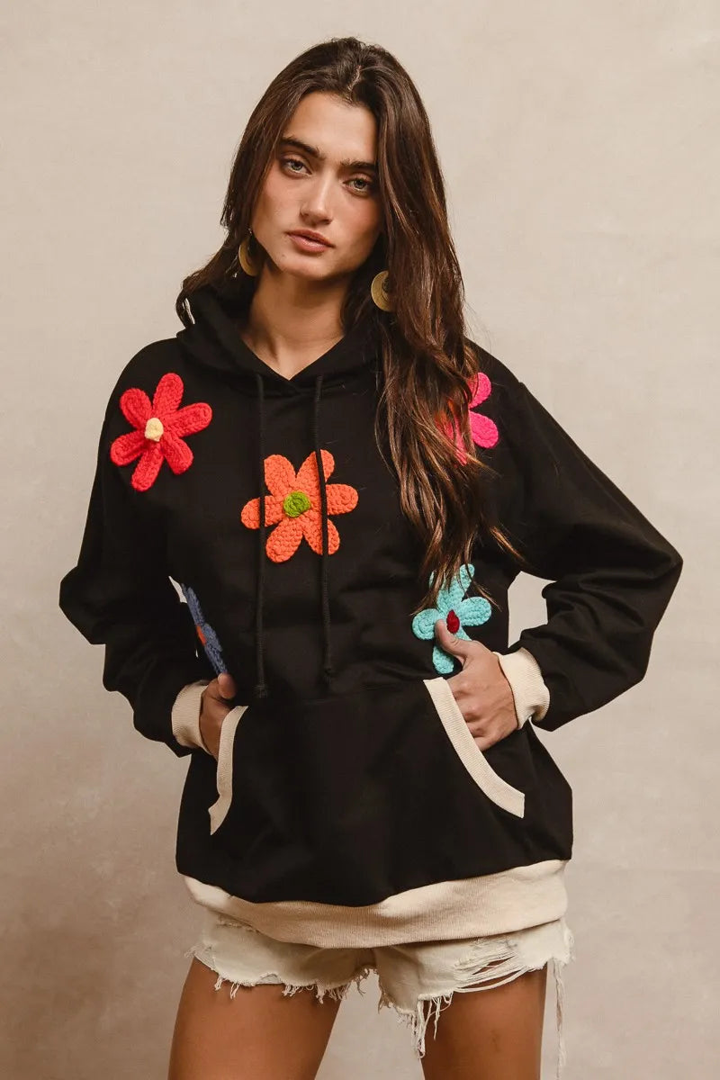 Image of BiBi Patched Hoodie Top | Queeble.shop