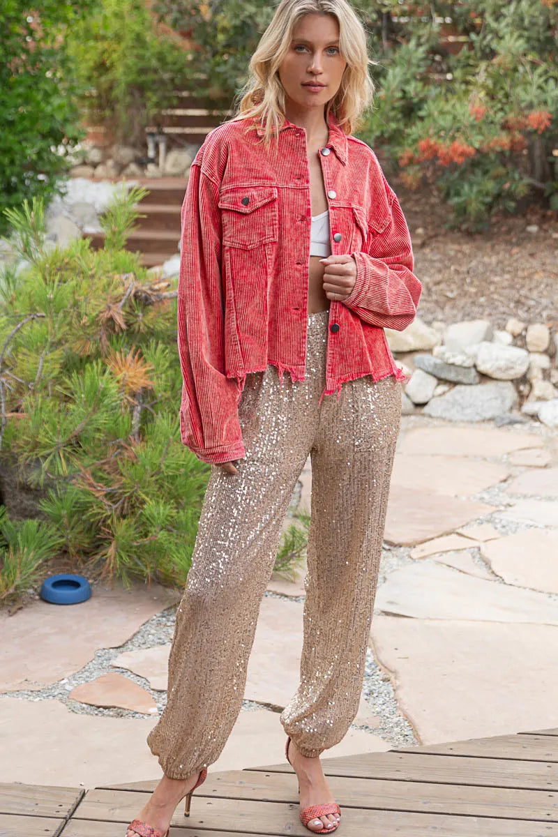 Image of POL Button Down Corduroy Trucker Jacket | Queeble.shop