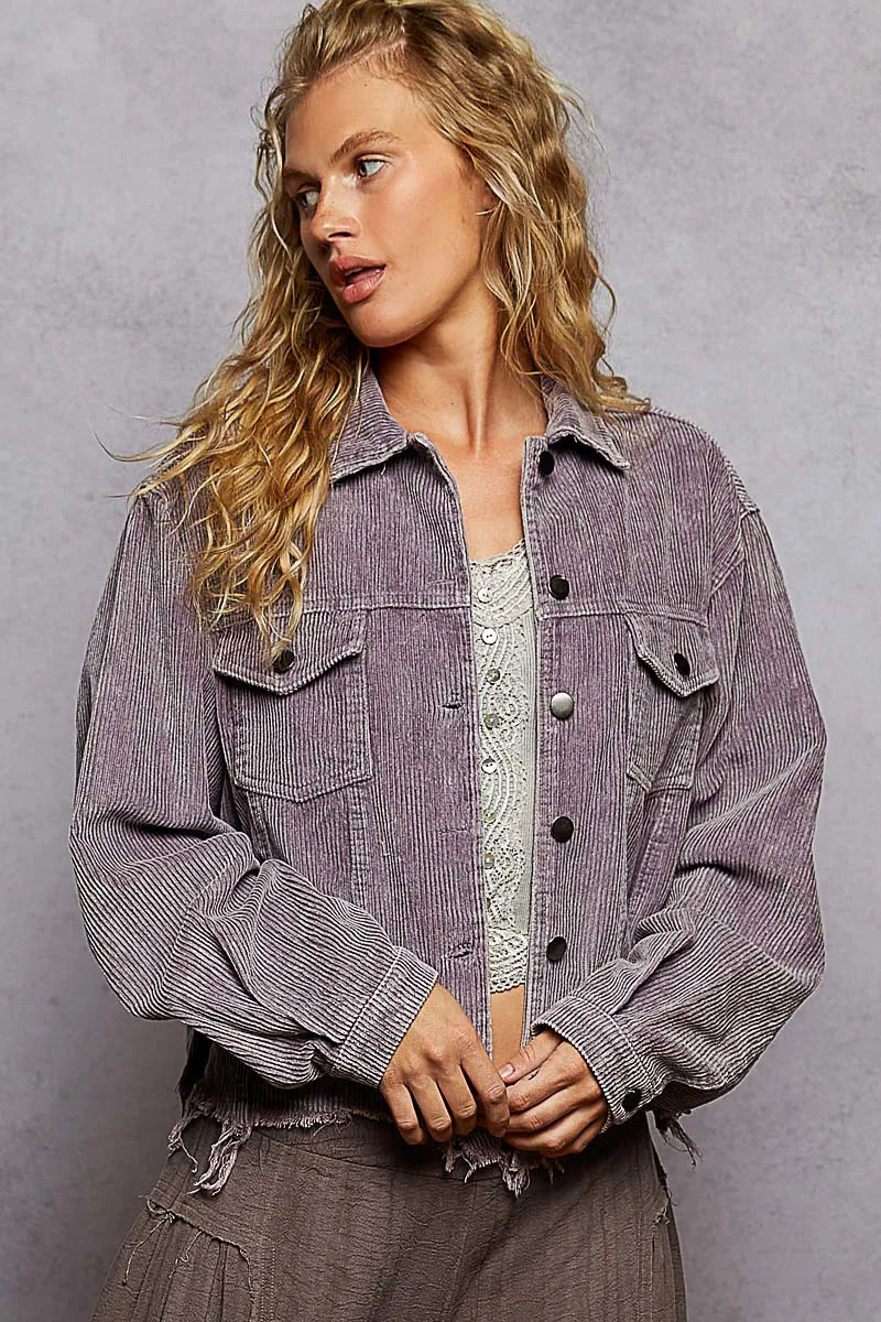 Image of POL Button Down Corduroy Trucker Jacket | Queeble.shop