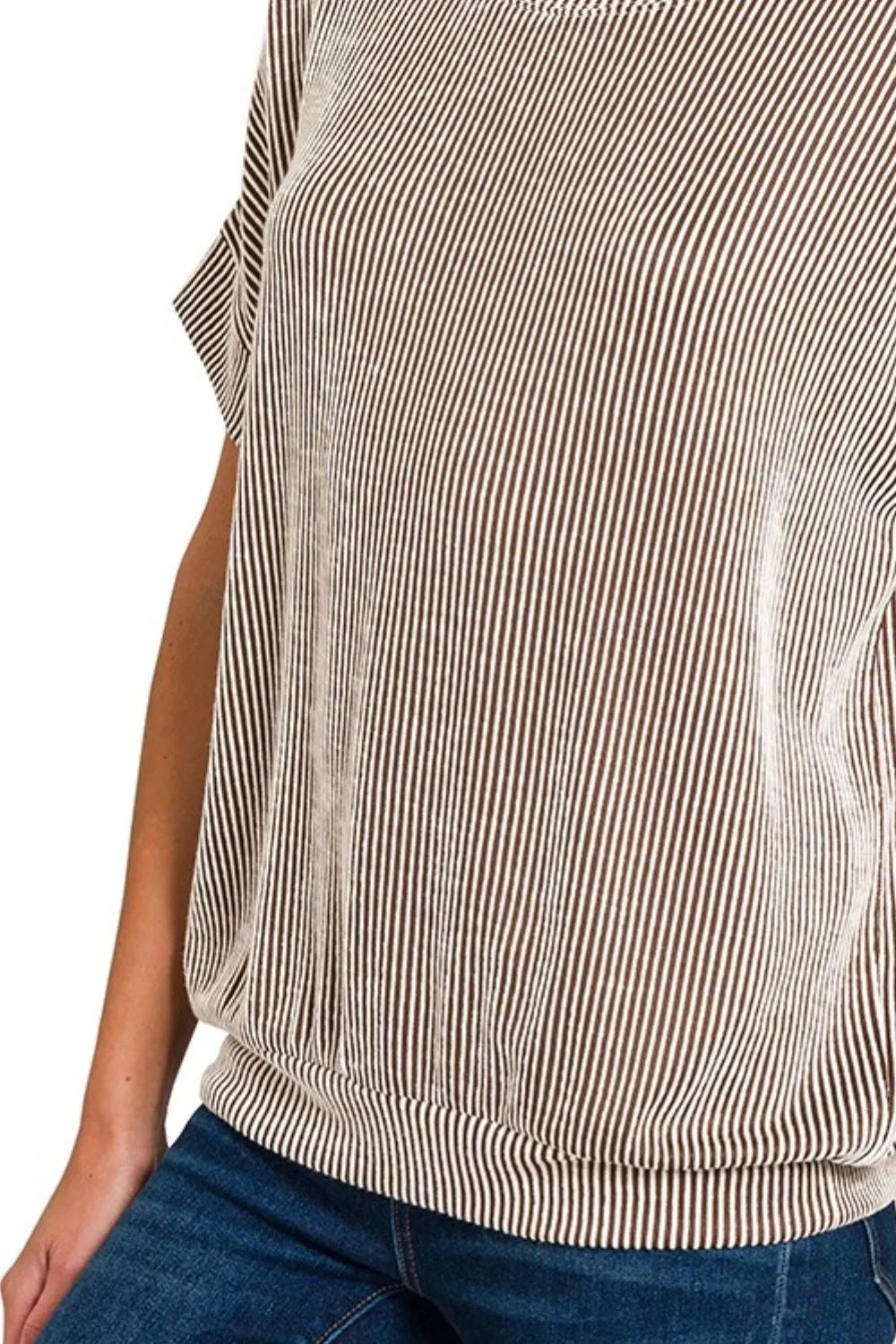 Image of Zenana Corded Rib Short Sleeve T-Shirt | Queeble.shop