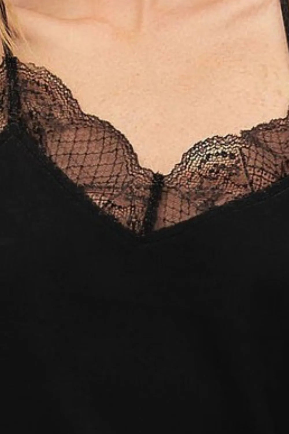 Image of BiBi Lace Cami Solid Tank Top | Queeble.shop