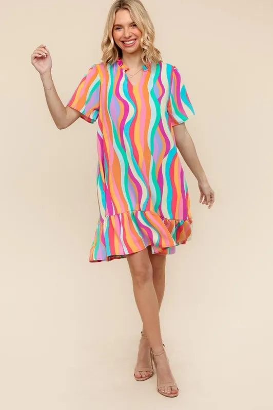 Image of Haptics Tiered Woven Ruffle Hem Dress | Queeble.shop