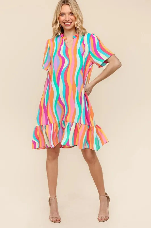 Image of Haptics Tiered Woven Ruffle Hem Dress | Queeble.shop