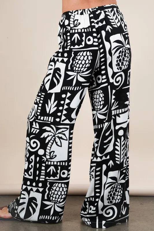 Image of VERY J Printed Casual Wide Leg Resort Pants | Queeble.shop