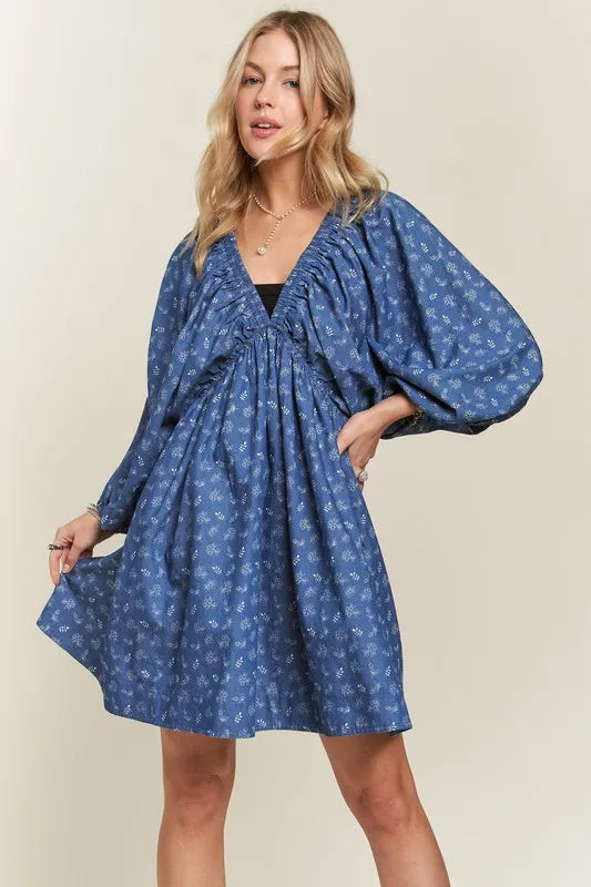 Image of ADORA Batwing Sleeves Floral Dress | Queeble.shop