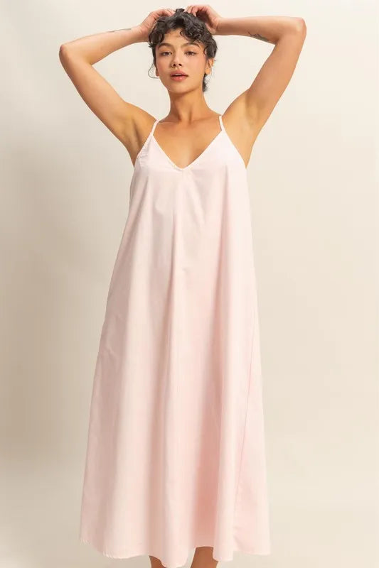 Image of HYFVE Dyed V-Neck Loose Dress | Queeble.shop