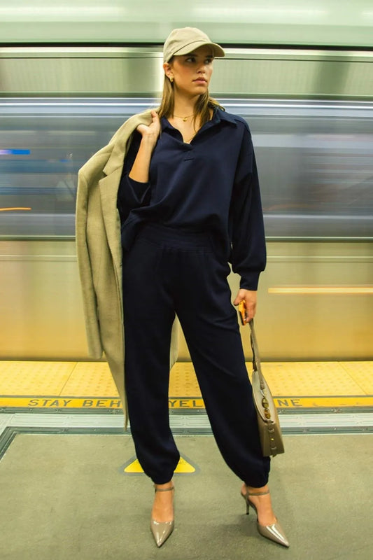 Image of Umgee Drawstring Jogger Pants with Front Seam Detail | Queeble.shop