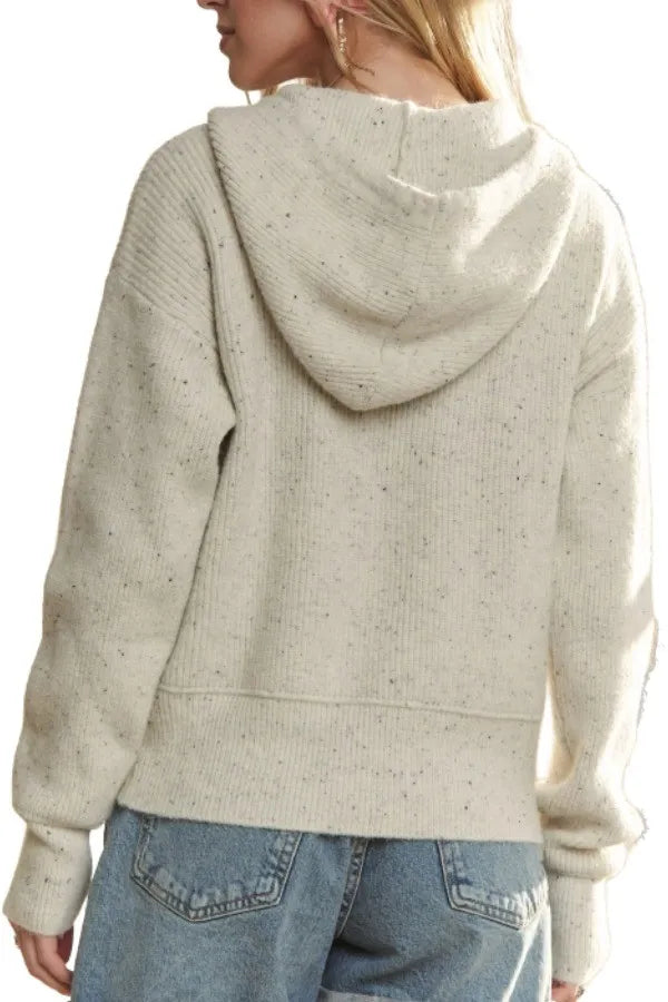 Image of ADORA Hoodie Relaxed Fit Ribbed Cuffs Sweater Cardigan | Queeble.shop